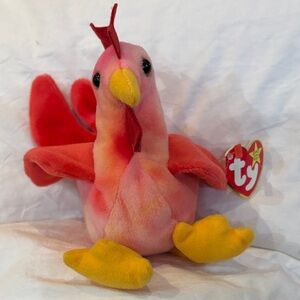 Ty Colorful Rooster Plush with Red and Yellow